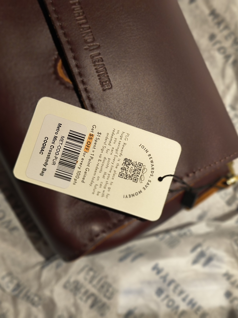 Portland Leather Metro Mini Crossbody In Cognac - Picture 4 of 5